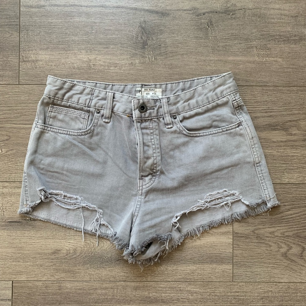 Free People Grey grey denim cut off short size 28